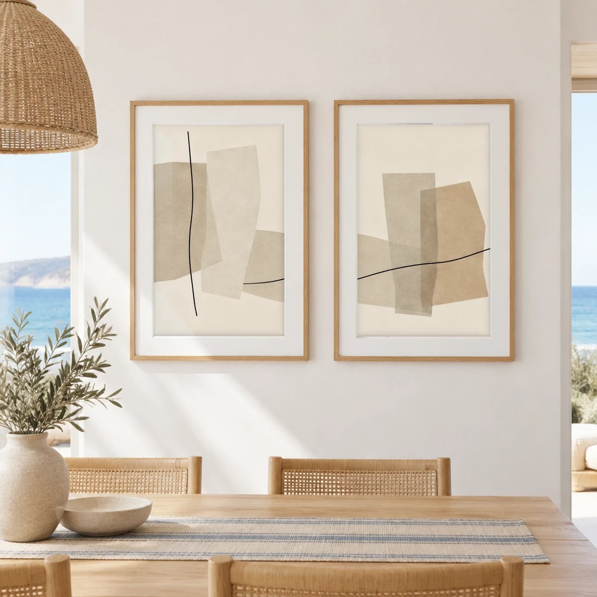 Quadro Formas Geométricas Sobrepostas Neutras