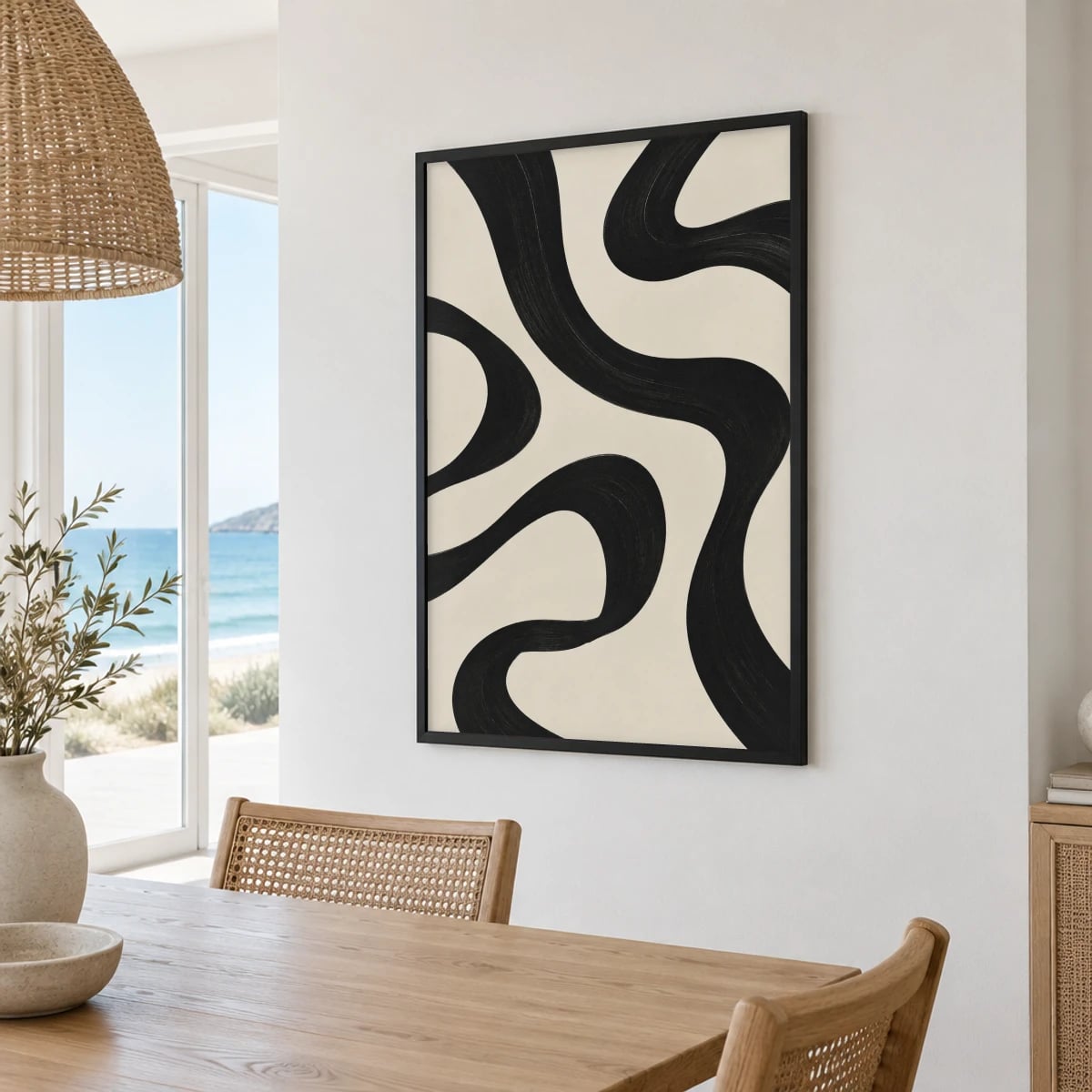 Quadro Formas Orgânicas em Preto