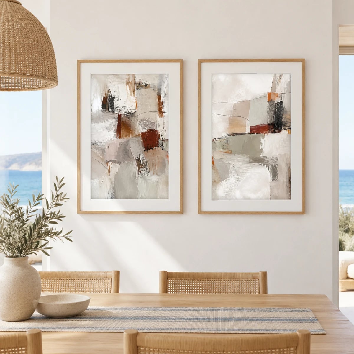 Quadro Estrutura Orgânica em Tons Terrosos