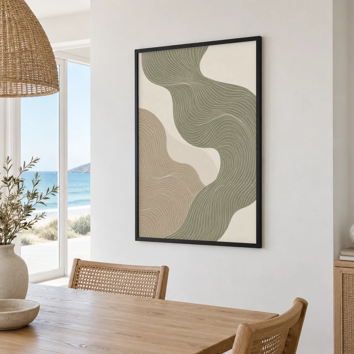 Quadro Movimento Orgânico com Linhas Suaves