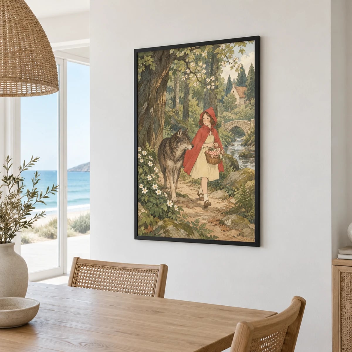 Quadro Chapeuzinho Vermelho na Floresta