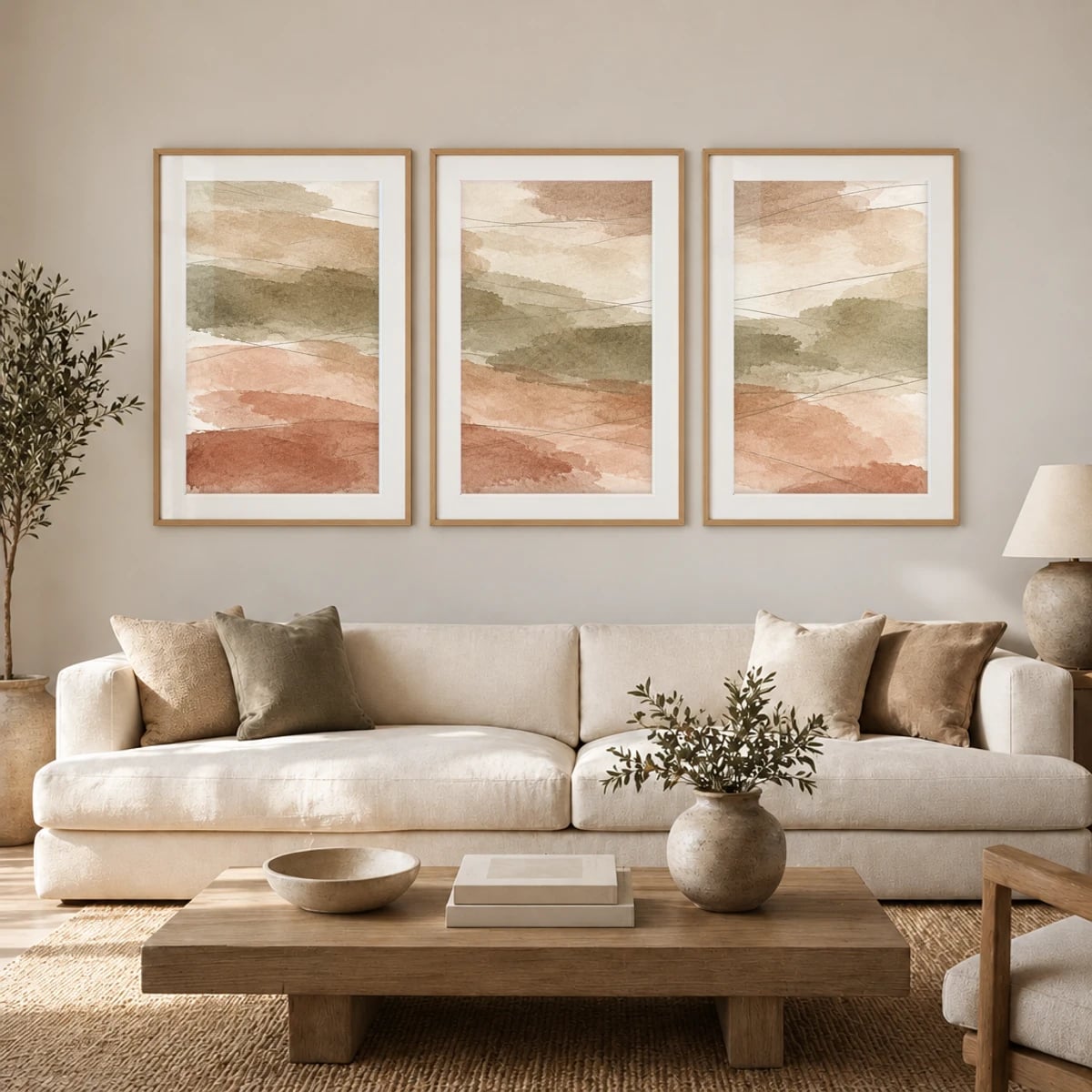 Quadro Paisagem Abstrata em Tons Terrosos