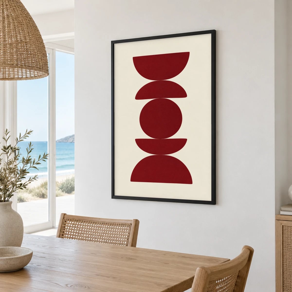 Quadro Formas Orgânicas em Vermelho