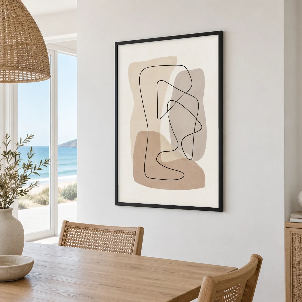 Quadro Figura Feminina em Traços Contínuos
