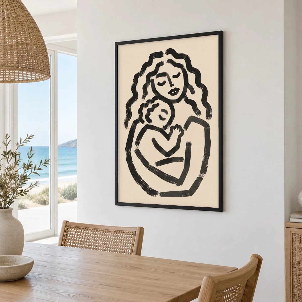 Quadro Mãe Abraçando o Filho