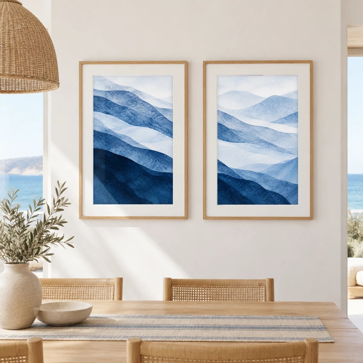 Quadro Montanhas em Camadas Azuis