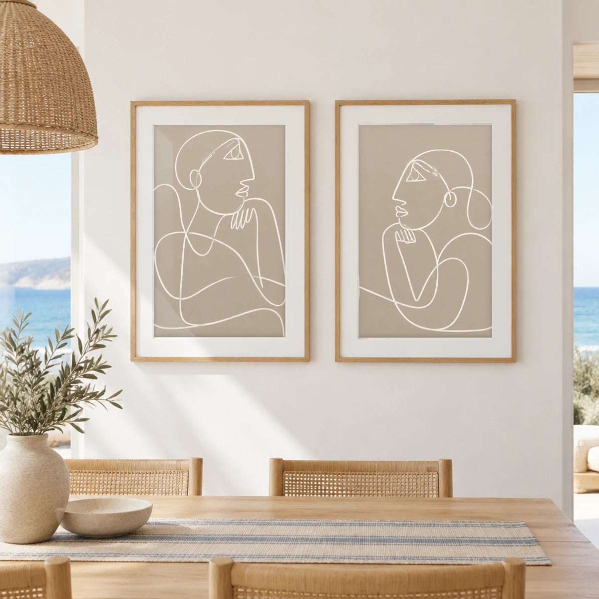 Duo · Com vidro · passe-partout · Carvalho · frontal · vertical · cena 1:1 (studio f6ac5287)