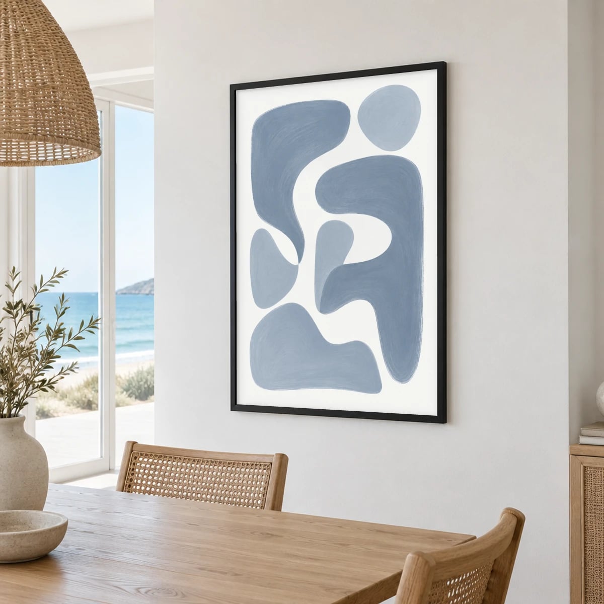 Quadro Formas Orgânicas em Tons Azuis