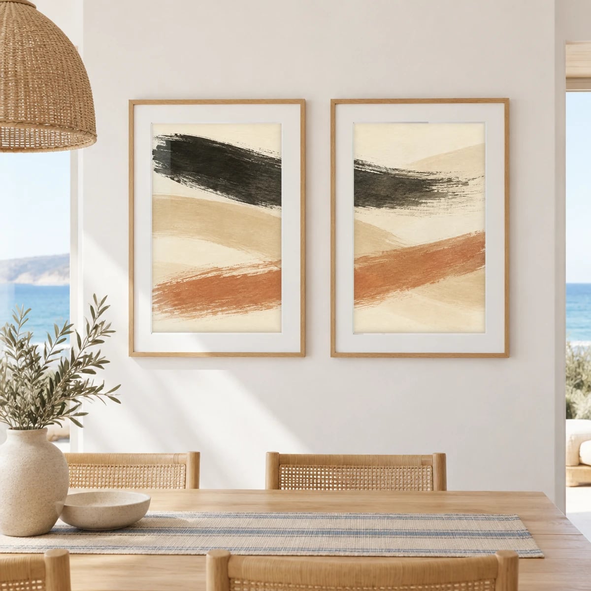 Quadro Traços Orgânicos em Tons Terrosos