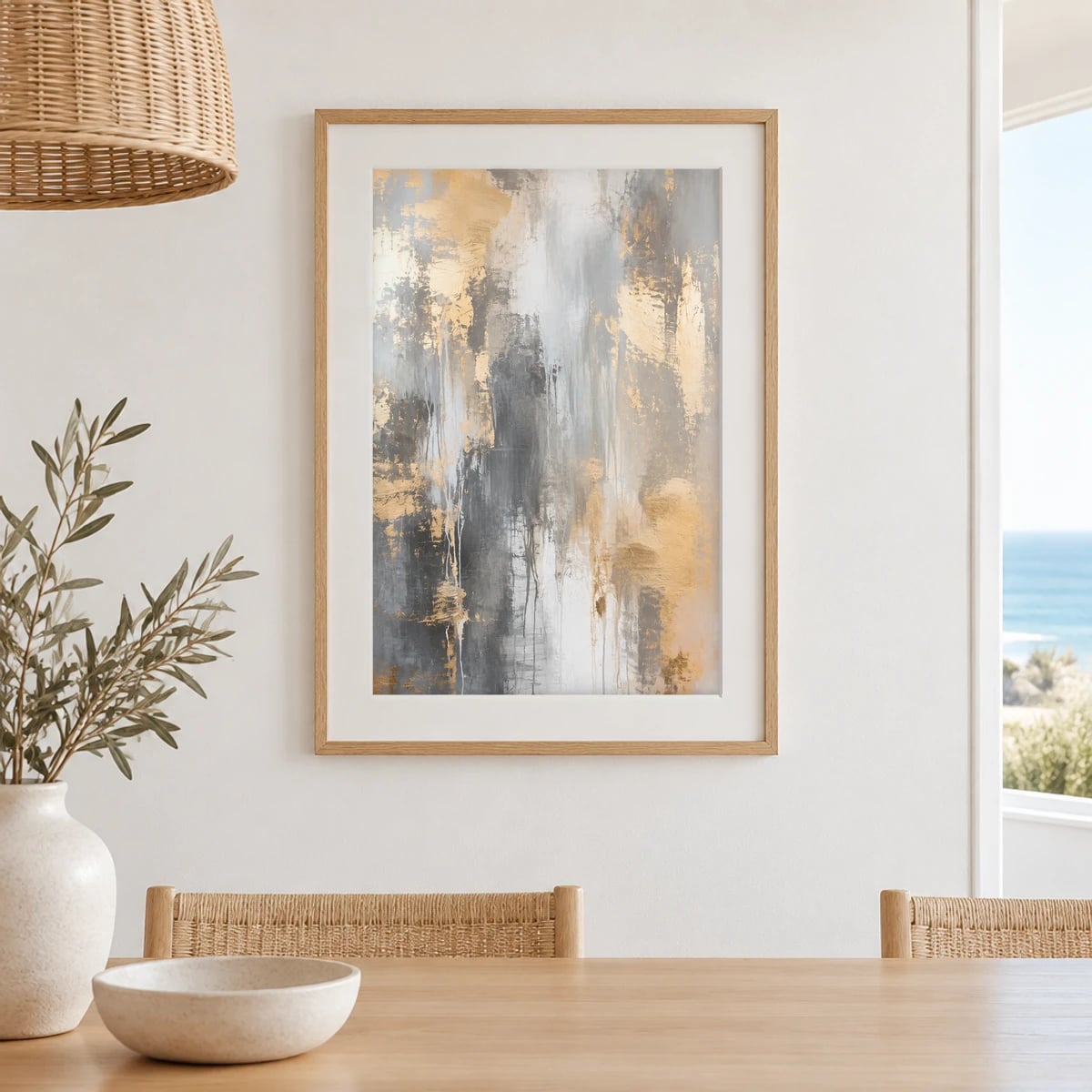 Com vidro · passe-partout · Carvalho · frontal · vertical · cena 1:1 (studio ae288207)